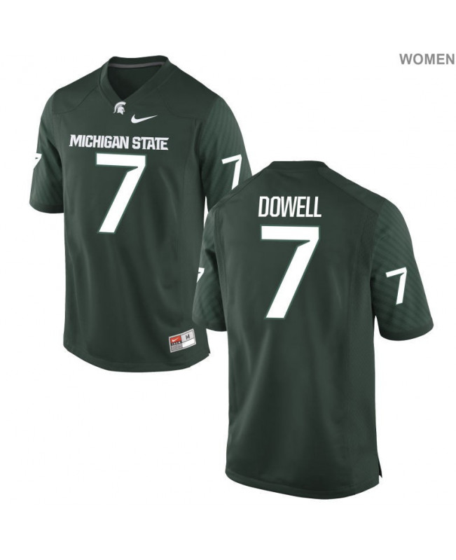 Women's Michigan State Spartans #7 Michael Dowell NCAA Nike Authentic Green College Stitched Football Jersey QO41Q48ID
